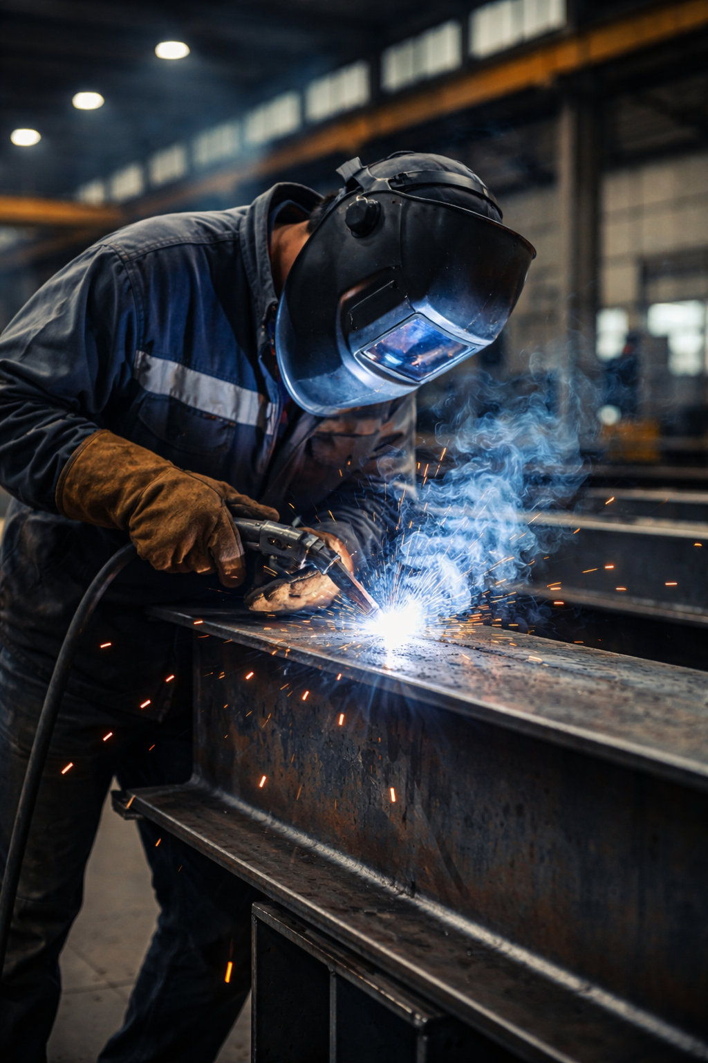 Stahlbau - Schweißarbeiten in der Fertigung